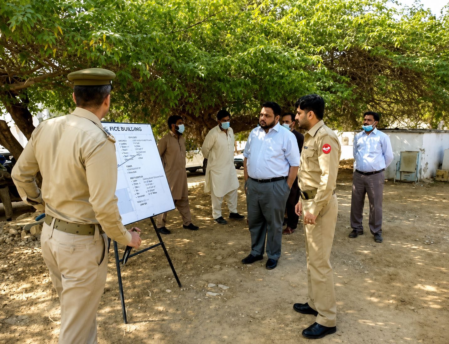 Mastoor Group — reviewing building plans on site with officials